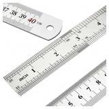 4-Pack Metal Ruler Set, Inch and Metric Stainless