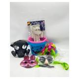 Lot of 8- 3 Jack O Lantern Baskets, 4 Fun Masks, 1