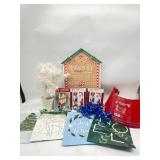 Lot of 11- 4 Christmas themed Gift Bags, 1 Blue Cu