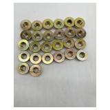 Lot of 26 Yellow Zinc Hex Flange Nuts