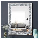QMDECOR Crystal Crush Diamond Rectangle Silver Mir