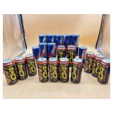 Red Bull and C4 energy drinks