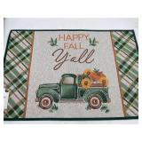 Three brand new fall door mats and rug