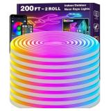 LETIANPAI 200Ft Neon Rope Lights,Flexible Led Rope