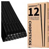 12 Pairs Fiberglass Chopsticks Reusable Chop Stick