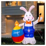 6FT Easter Inflatable Basket Eggs and Bunny- Cute