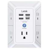 5 Outlet Extender Multi Plug Wall Outlets with 4 U