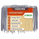 Galvanized U-Shaped Garden Stakes, 6 Inch 100 Pcs