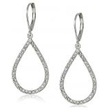 Anne Klein Women's Pierced Earrings Pave Tubular H