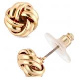 Anne Klein Women's Pierced Earrings Knot Stud, Gol
