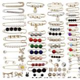 TIHOOD 75PCS Pearl Brooch,Pant Waist Tightener Saf