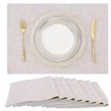 decorUhome Placemats Set of 8 - Cotton Linen Blend