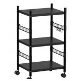 3-Tier Kitchen Rolling Cart, Utility Shelf Microwa