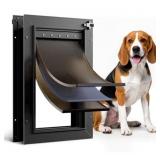 Aluminum Dog Door 3 Flaps Black Medium Doggy Door