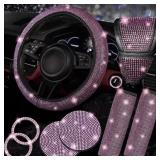 Chasenew 8 Pcs Bling Car Accessories Set for Women