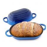 Enameled Cast Iron Bread Oven 2 Qt (Blue), Non-Sti