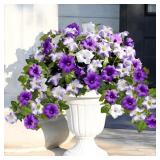 Yastouay 2pcs Petunias Artificial Flowers for Outd
