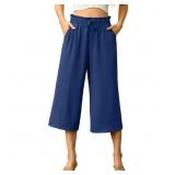 Size Large Cueply Capri Pants for Women Casual Loo