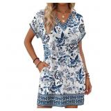 Size Large MOSHU Summer Dresses for women V Neck W