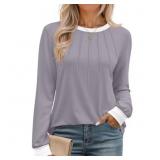 Size 2XL Fantaslook Women Blouses Color Block Long