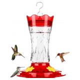 Glass Hummingbird Feeders for Outdoors, Built-in A