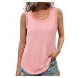 Size 3XL MOSHU Ribbed Trim Tank Tops for Women Flo