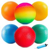 Playground Balls Kickball, 6 pack 8.5 Inch 4 Squar
