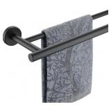 JQK Double Bath Towel Bar, Matte Black 33 Inch 304