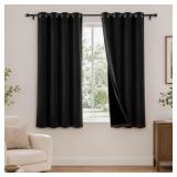 TOPICK Black Blackout Curtains Grommet Curatins Mo