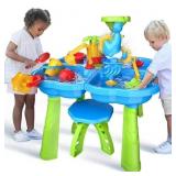 TEMI Sand Water Table for Toddlers, 4 in 1 Sand Ta