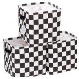 Hinwo 3-Pack Square Organizer Shelf Bins, Canvas F