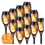 Toodour Solar Lights Outdoor with Flickering Flame