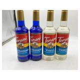 4-pack torani flavored syrups exp 3/31/28 2 blue r