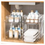 2-Tier Clear Under Sink Organizers and Storage, 2