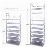 Zimtown 10 Tiers Shoe Rack with Dustproof Cover Cl