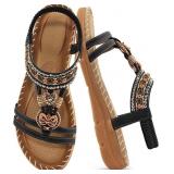 Size 9 Aomigoct Sandals Women Flat Shoes: Dressy S