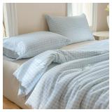 NSNLGSGC 100% Cotton Light Blue Gingham Plaid Comf