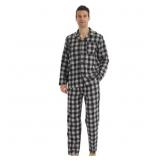 Size Medium YUSHOW Mens Flannel Pajamas Set Cotton