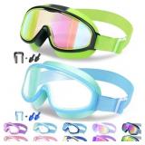 Vvinca Kids Swim Goggles with Comfort Fabric Strap