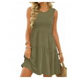 UVN Summer Tank Dresses for Women Crew Neck Flowy