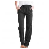 Size 2XL DOKOTOO Womens Cotton Pants Elastic Waist