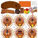Winlyn 12 Sets Thanksgiving Wreath Signs Decoratio