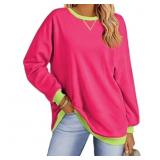 Fantaslook Color Block Sweatshirts for Women Crewn