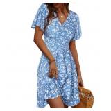 Large UVN Summer Dresses for Women Short Sleeve V
