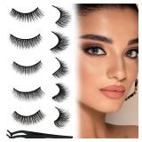 Lot of 3 Self Adhesive Eyelashes 5 Pairs Natural L