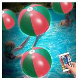5 Pack 16" Light Up Beach Ball Pool Toys - 16 Ligh