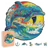 Wooden Puzzles for Adults, Dolphin Ocean Jigsaw Pu