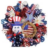 20" Patriotic Wreaths for Front Door - Mesh 4th of