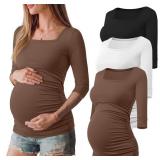 Size 2XL Ficerd 3 Pack Maternity Top 3/4 Sleeve Ba