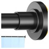 CorkLatta 1" Heavy Duty Black Shower Curtain Rod 3